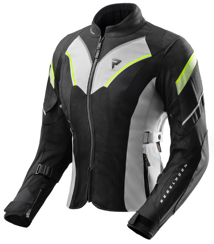 REBELHORN HIFLOW V LADY BLACK GREY FLUO YELLOW KURTKA MOTOCYKLOWA TEKSTYLNA (3XL)