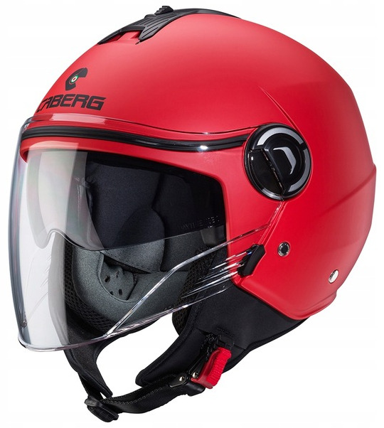 CABERG RIVERA V4X RED MATT KASK MOTOCYKLOWY OTWARTY JET (M)