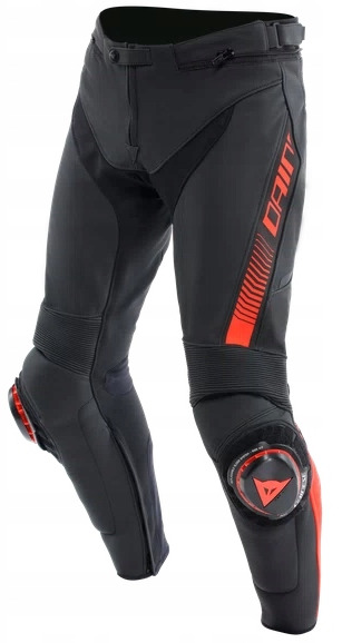 DAINESE SUPER SPEED BLACK RED SPODNIE MOTOCYKLOWE SKÓRZANE (46)