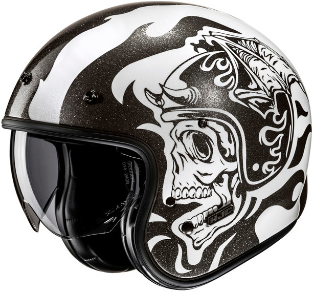 HJC V31 FLAME WHITE BLACK KASK MOTOCYKLOWY OTWARTY JET (XS)