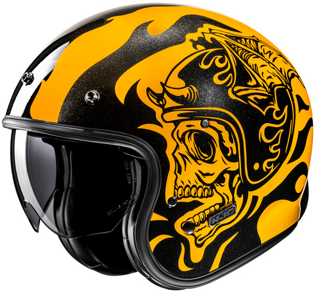 HJC V31 FLAME YELLOW BLACK KASK MOTOCYKLOWY OTWARTY JET (XS)