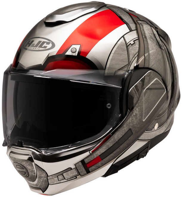 HJC F100 ANT-MAN MARVEL SILVER RED KASK MOTOCYKLOWY SZCZĘKOWY (L)