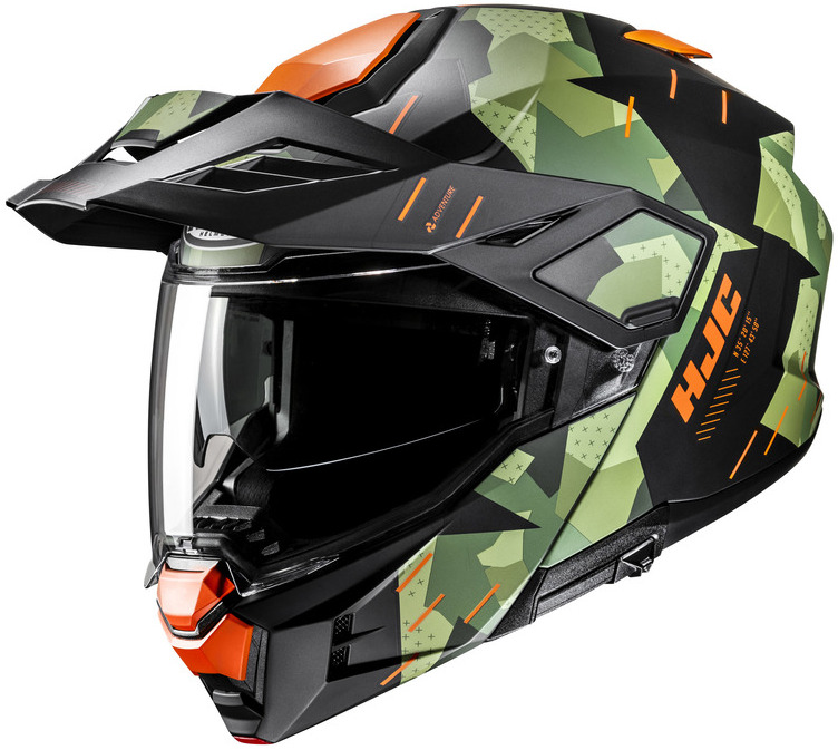HJC I80 ROKI BLACK GREEN KASK MOTOCYKLOWY SZCZĘKOWY (L)