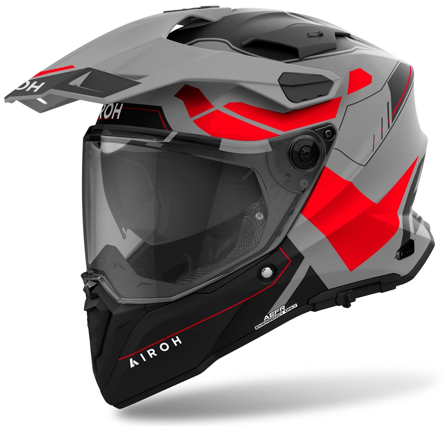 AIROH COMMANDER 2 REVEAL RED FLUO MATT KASK MOTOCYKLOWY CROSS ENDURO (L)