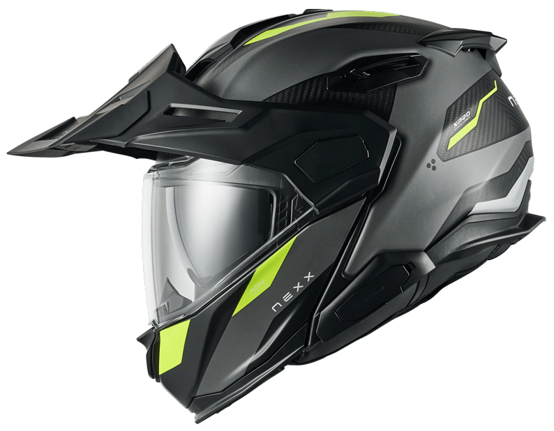 NEXX X.LIFECOUNTRY TERRA GREY NEON MATT KASK MOTOCYKLOWY SZCZĘKOWY (L)