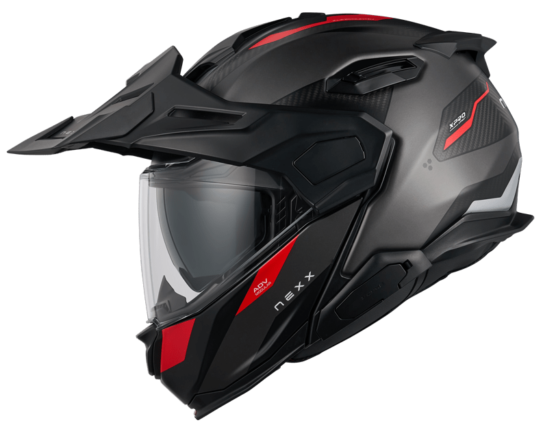 NEXX X.LIFECOUNTRY TERRA GREY RED MATT KASK MOTOCYKLOWY SZCZĘKOWY (L)