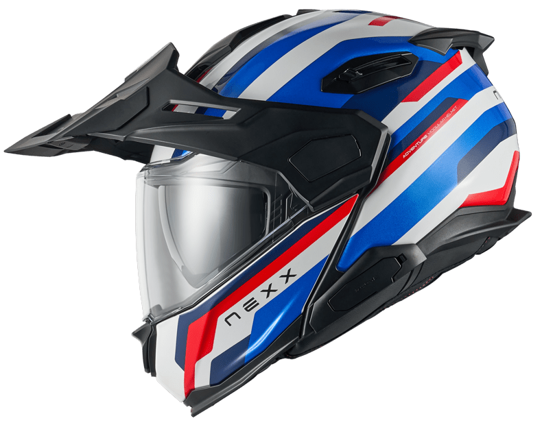 NEXX X.LIFECOUNTRY WESTBOUND BLUE RED KASK MOTOCYKLOWY SZCZĘKOWY (L)