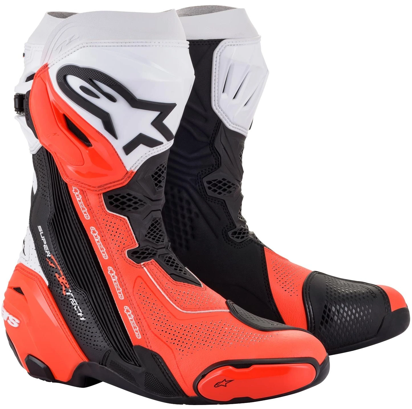 ALPINESTARS SUPERTECH VENTED BLACK WHITE FLUO RED BUTY MOTOCYKLOWE SPORTOWE (41)