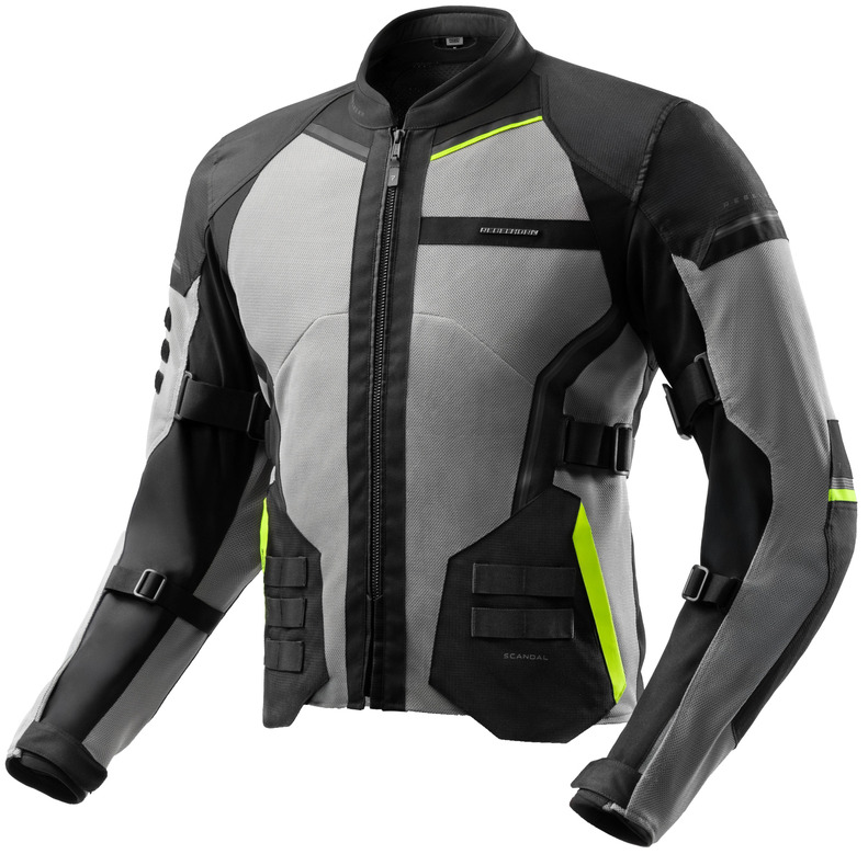 REBELHORN SCANDAL 3 BLACK GREY FLUO YELLOW KURTKA MOTOCYKLOWA TEKSTYLNA (3XL)
