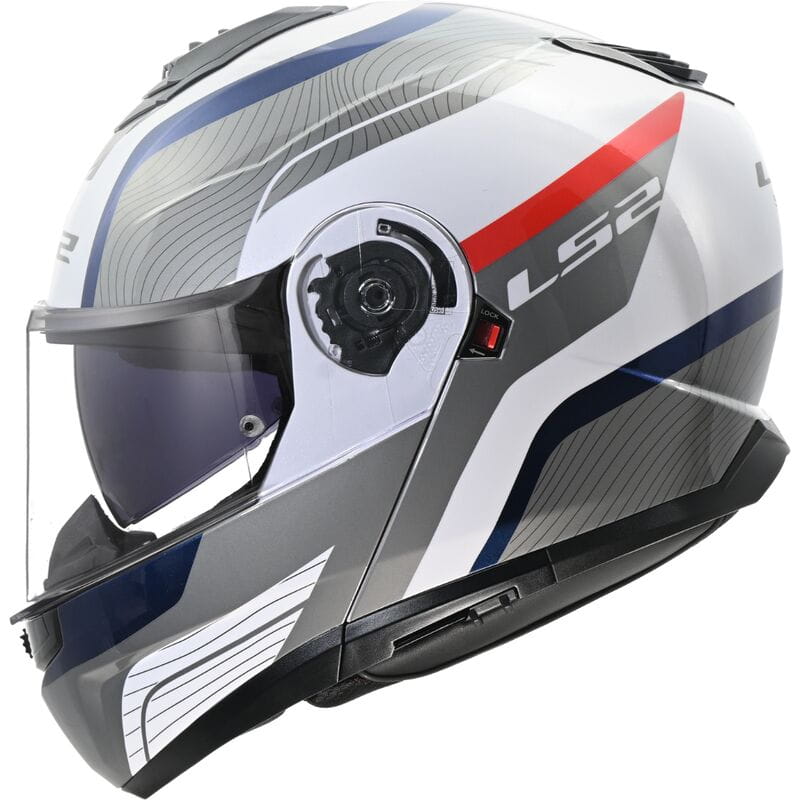 LS2 FF908 STROBE II MONZA WHITE BLUE RED KASK MOTOCYKLOWY SZCZĘKOWY (3XL)