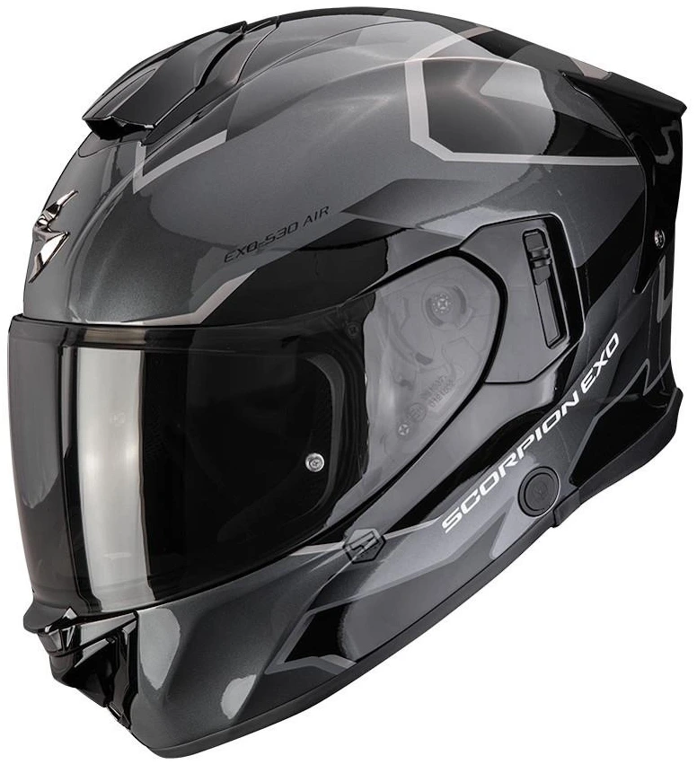 SCORPION EXO-530 AIR CLIP SILVER BLACK KASK MOTOCYKLOWY INTEGRALNY (L)