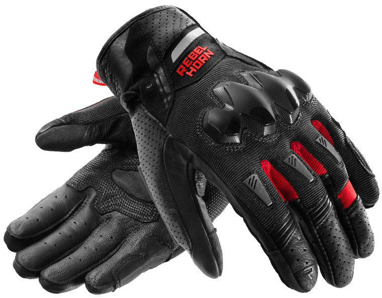 REBELHORN DEFENDER BLACK RED RĘKAWICE MOTOCYKLOWE TURYSTYCZNE (3XL)