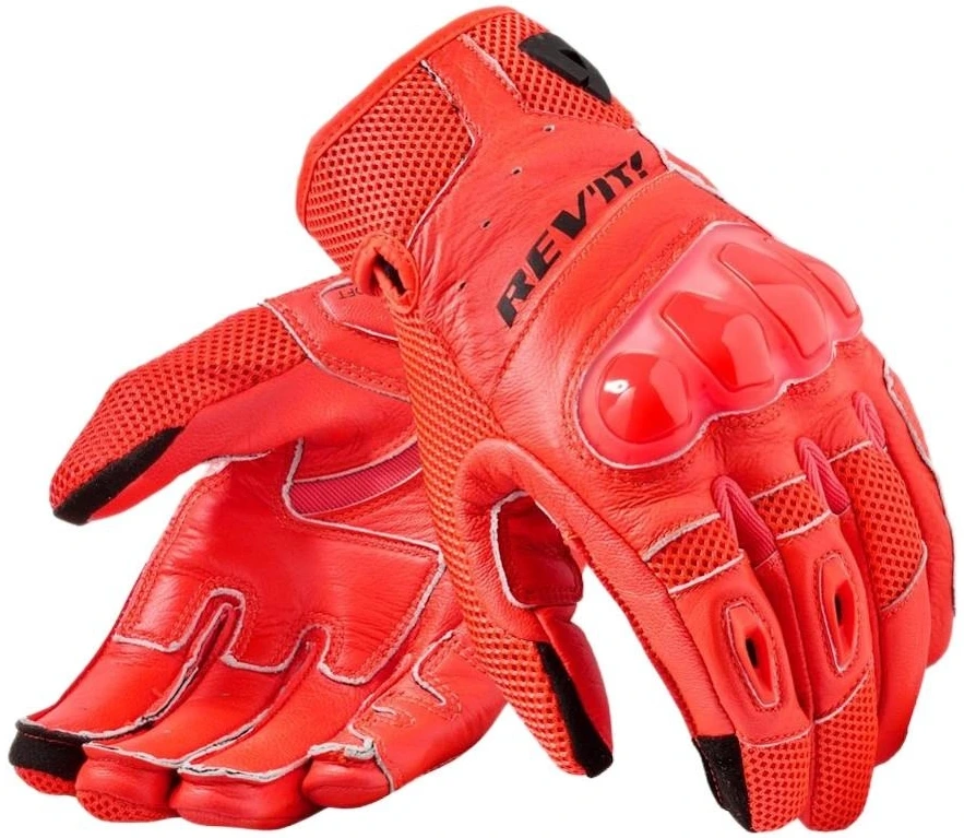 REV'IT RITMO NEON RED BLACK RĘKAWICE MOTOCYKLOWE MĘSKIE KRÓTKIE (3XL)