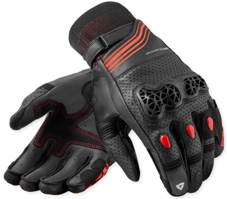 REV'IT POSITRON BLACK RED RĘKAWICE MOTOCYKLOWE KRÓTKIE LETNIE (3XL)