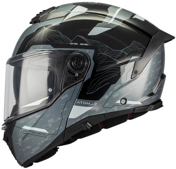 MT ATOM 2 SV HIGHLANDS C2 BLACK GREY KASK MOTOCYKLOWY SZCZĘKOWY (L)