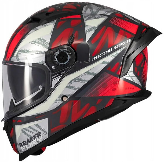 MT HELMETS BRAKER SV FURY C5 GREY RED GLOSS KASK MOTOCYKLOWY (L)
