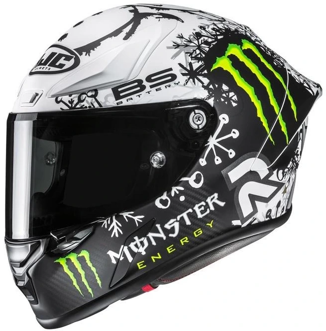 HJC RPHA1 V2 CARBON QUARTARA SNOW DIABLO REPLICA BLACK WHITE KASK MOTOCYKLOWY (L)