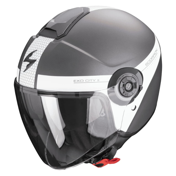 SCORPION EXO-CITY II SHORT SILVER WHITE KASK MOTOCYKLOWY OTWARTY (L)