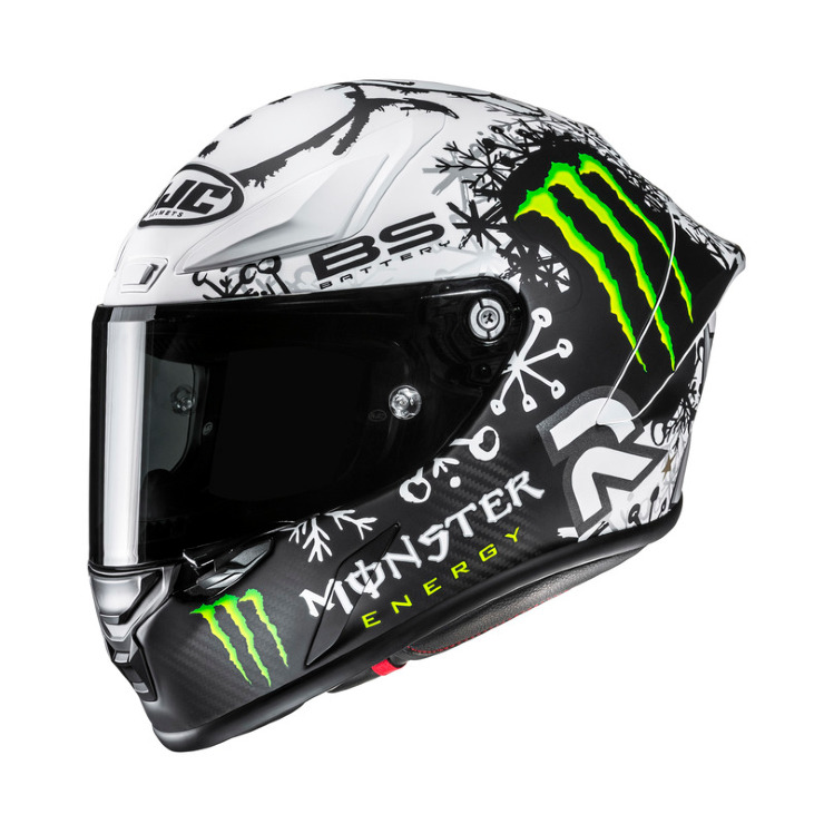 HJC RPHA1 V2 CARBON QUARTARA SNOW DIABLO REPLICA BLACK WHITE KASK MOTOCYKLOWY (L)
